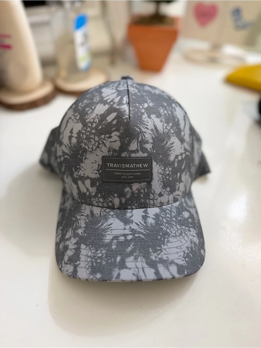 Travis Mathew Gray Marble Print Baseball Cap